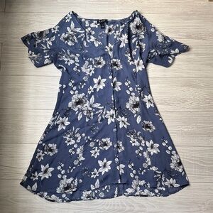 A. Byer Navy and White Floral Dress